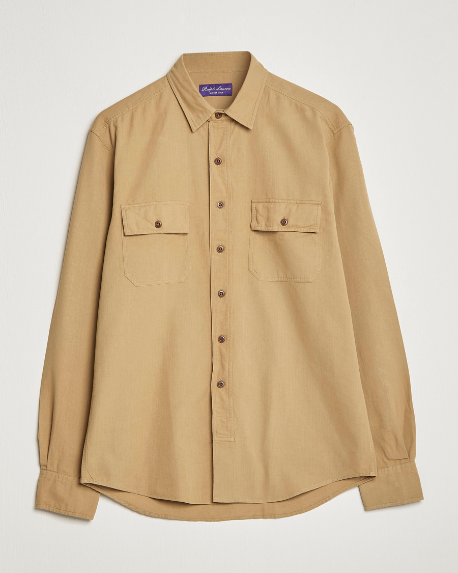 Hombres | Camisas | Ralph Lauren Purple Label | Cotton Explorer Shirt Khaki