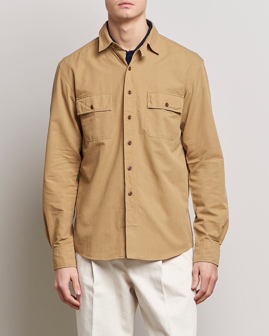 Hombres | Camisas | Ralph Lauren Purple Label | Cotton Explorer Shirt Khaki