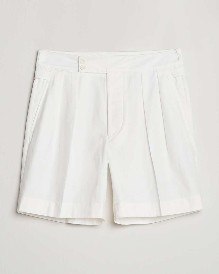 Hombres | Pantalones cortos | Ralph Lauren Purple Label | High Waist Linen Shorts Ivory