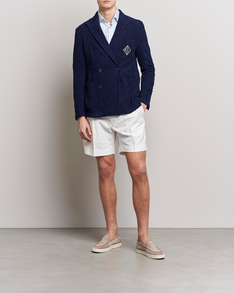 Hombres | Pantalones cortos | Ralph Lauren Purple Label | High Waist Linen Shorts Ivory