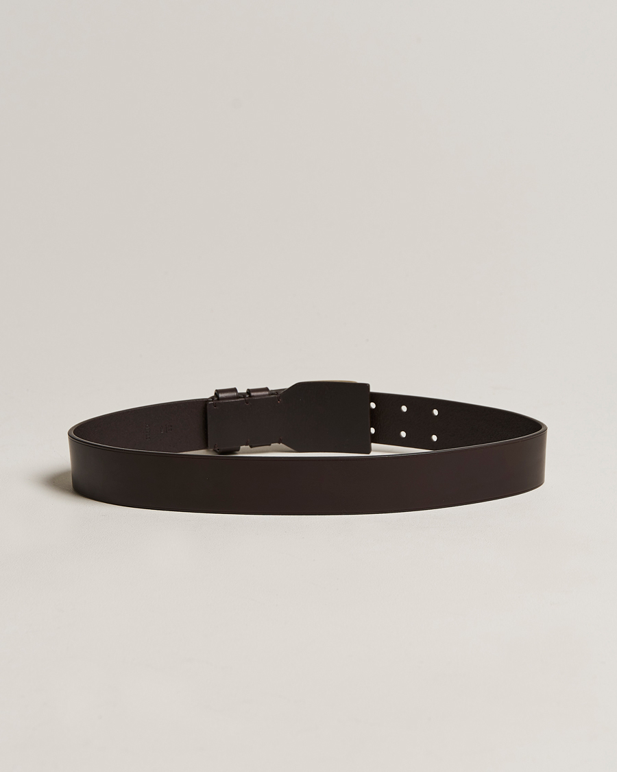Hombres | Ralph Lauren Purple Label Vachetta Leather Belt Dark Brown | Ralph Lauren Purple Label | Vachetta Leather Belt Dark Brown