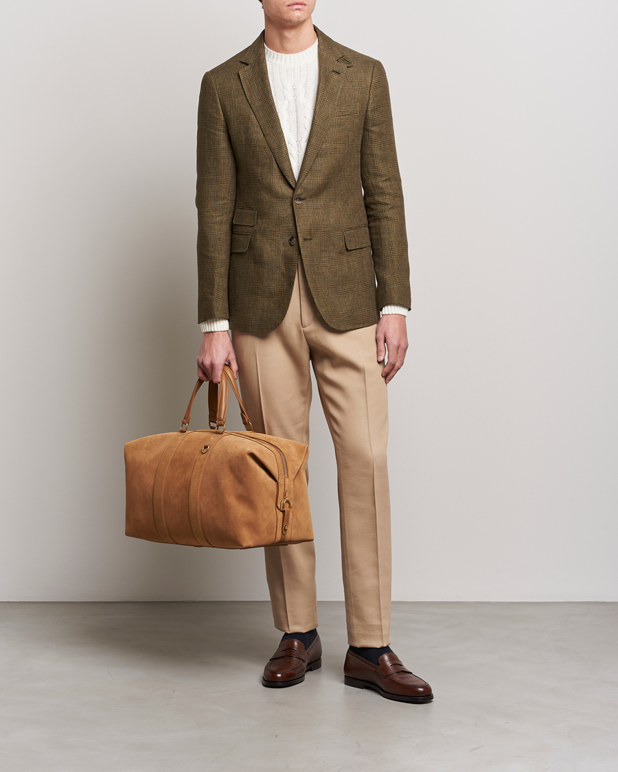 Hombres | Ralph Lauren Purple Label Large Suede Duffelbag Fawn | Ralph Lauren Purple Label | Large Suede Duffelbag Fawn