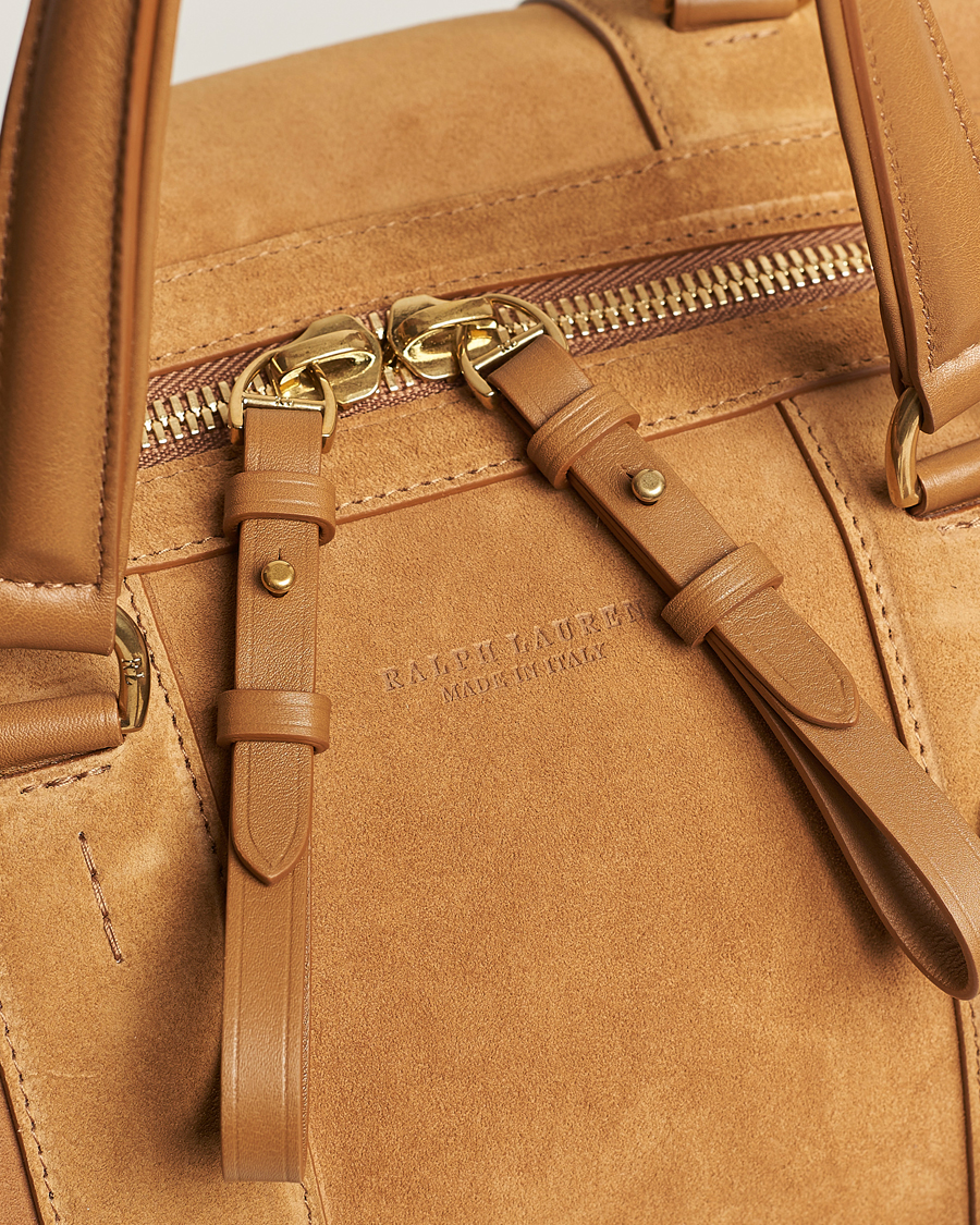Hombres | Ralph Lauren Purple Label Large Suede Duffelbag Fawn | Ralph Lauren Purple Label | Large Suede Duffelbag Fawn
