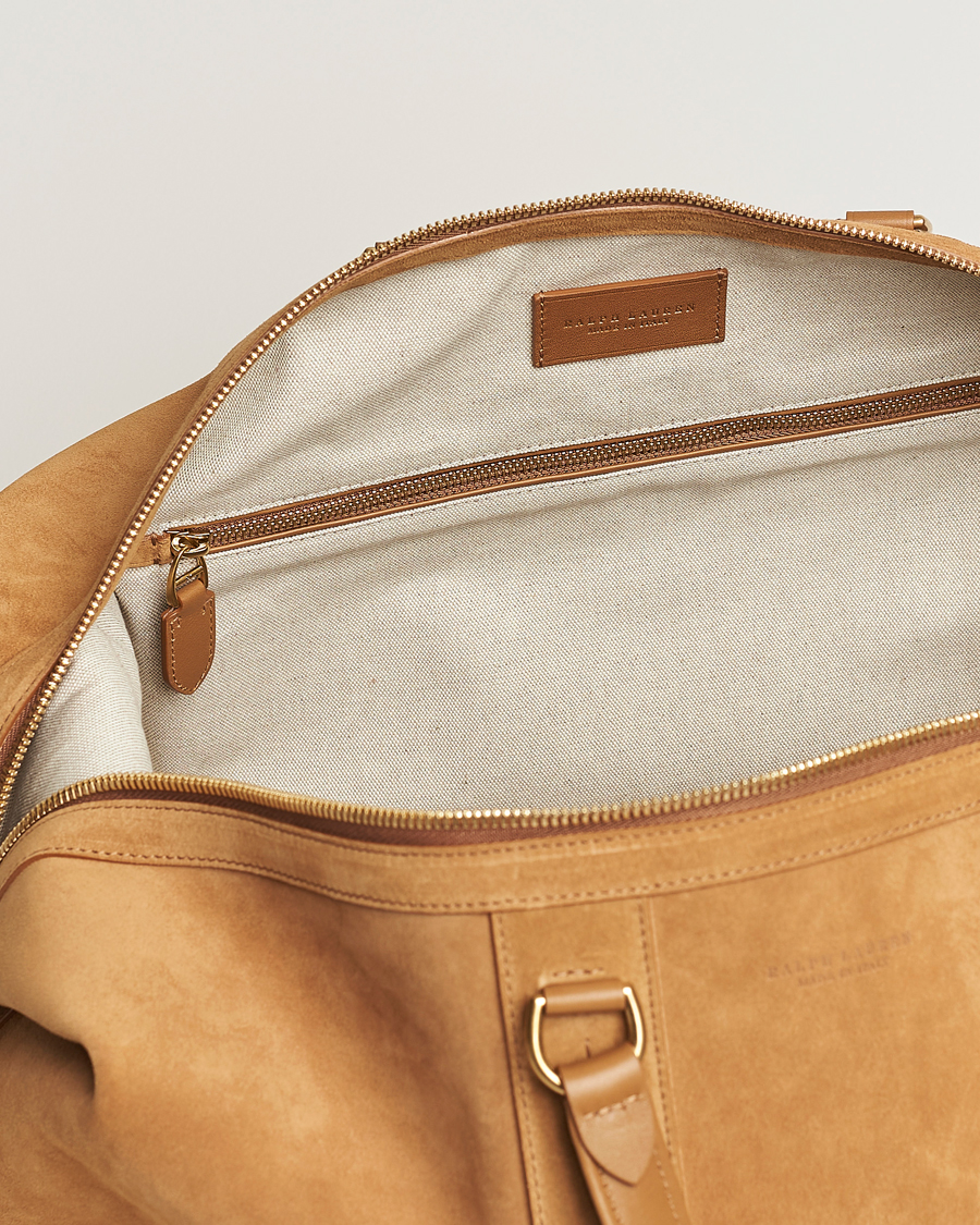 Hombres | Ralph Lauren Purple Label Large Suede Duffelbag Fawn | Ralph Lauren Purple Label | Large Suede Duffelbag Fawn
