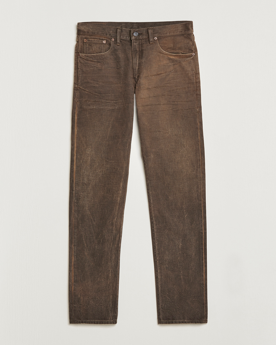 Hombres | Vaqueros | RRL | Slim Fit 5-Pocket Denim Distressed Brown Wash