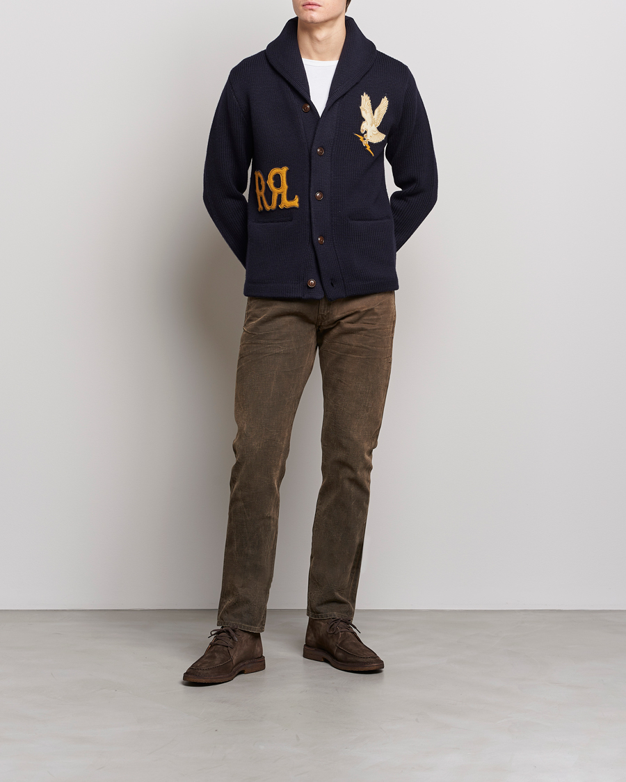 Hombres | Vaqueros | RRL | Slim Fit 5-Pocket Denim Distressed Brown Wash