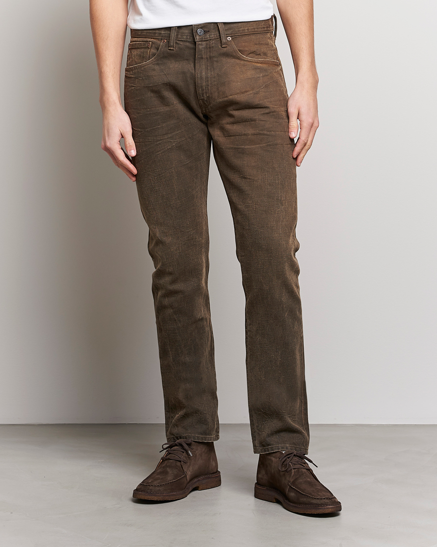 Hombres | Vaqueros | RRL | Slim Fit 5-Pocket Denim Distressed Brown Wash