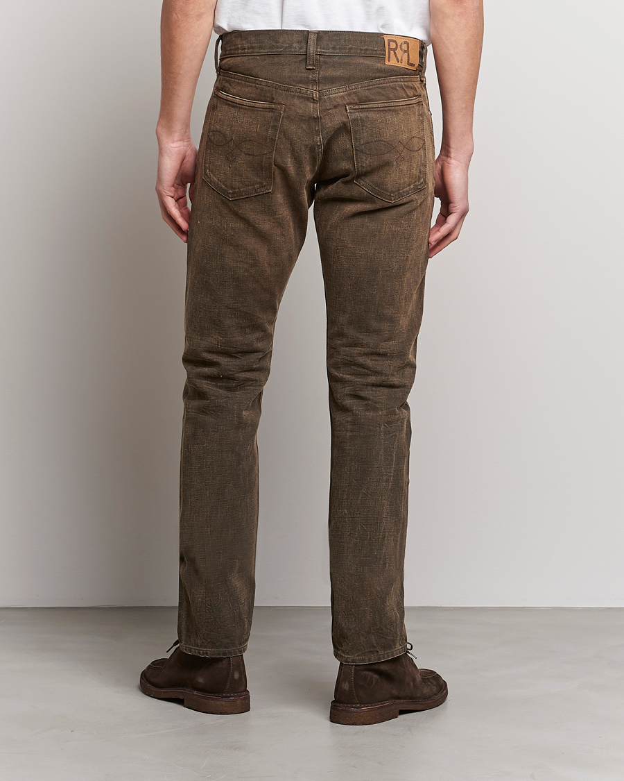 Hombres | Vaqueros | RRL | Slim Fit 5-Pocket Denim Distressed Brown Wash