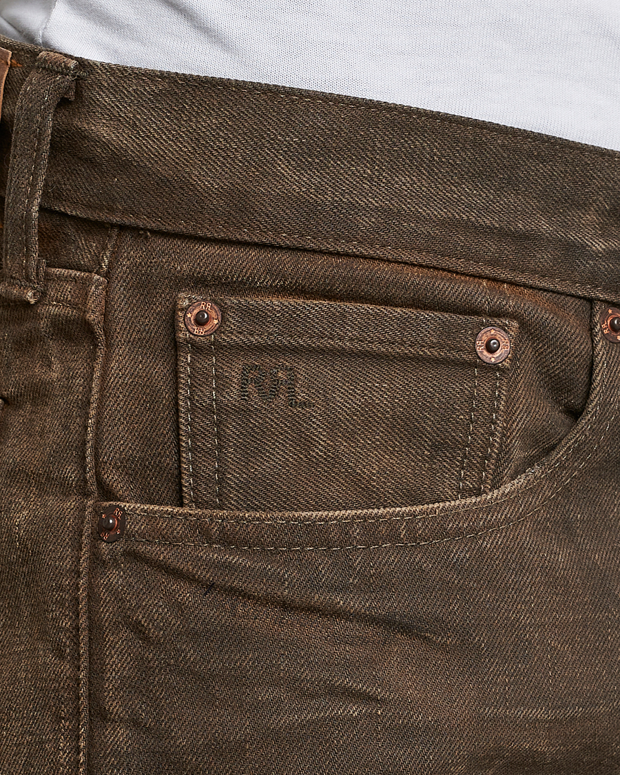 Hombres | Vaqueros | RRL | Slim Fit 5-Pocket Denim Distressed Brown Wash
