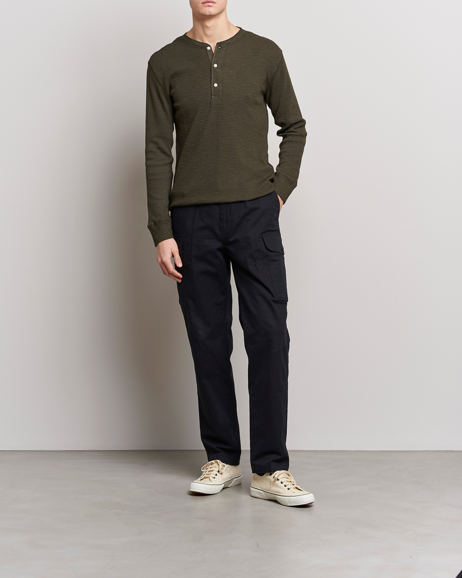 Hombres | Jerséis y prendas de punto | RRL | Long Sleeve Henley Dark Green