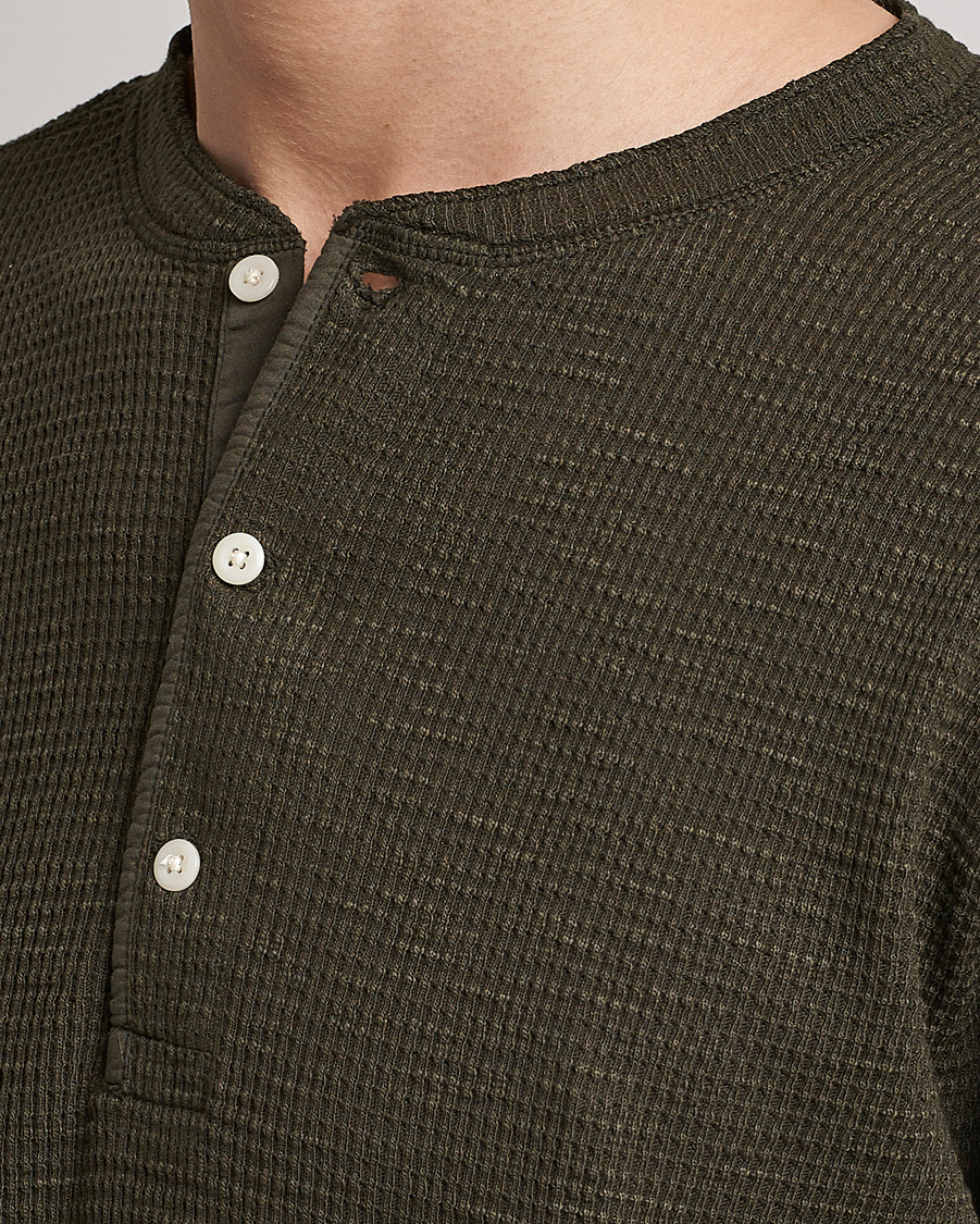 Hombres | Jerséis y prendas de punto | RRL | Long Sleeve Henley Dark Green