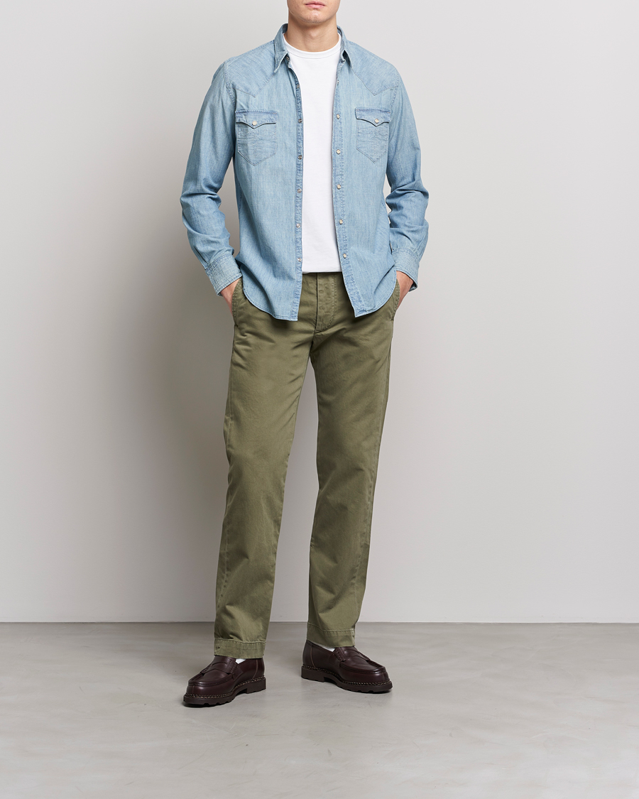 Hombres | Camisas | RRL | Buffalo Denim Western Shirt Davey Wash