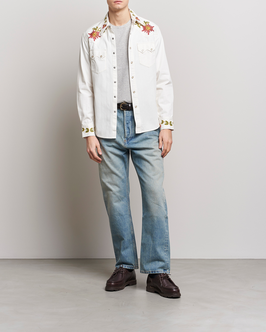 Hombres | Camisas | RRL | Sawtooth Western Embroidered Shirt White Wash