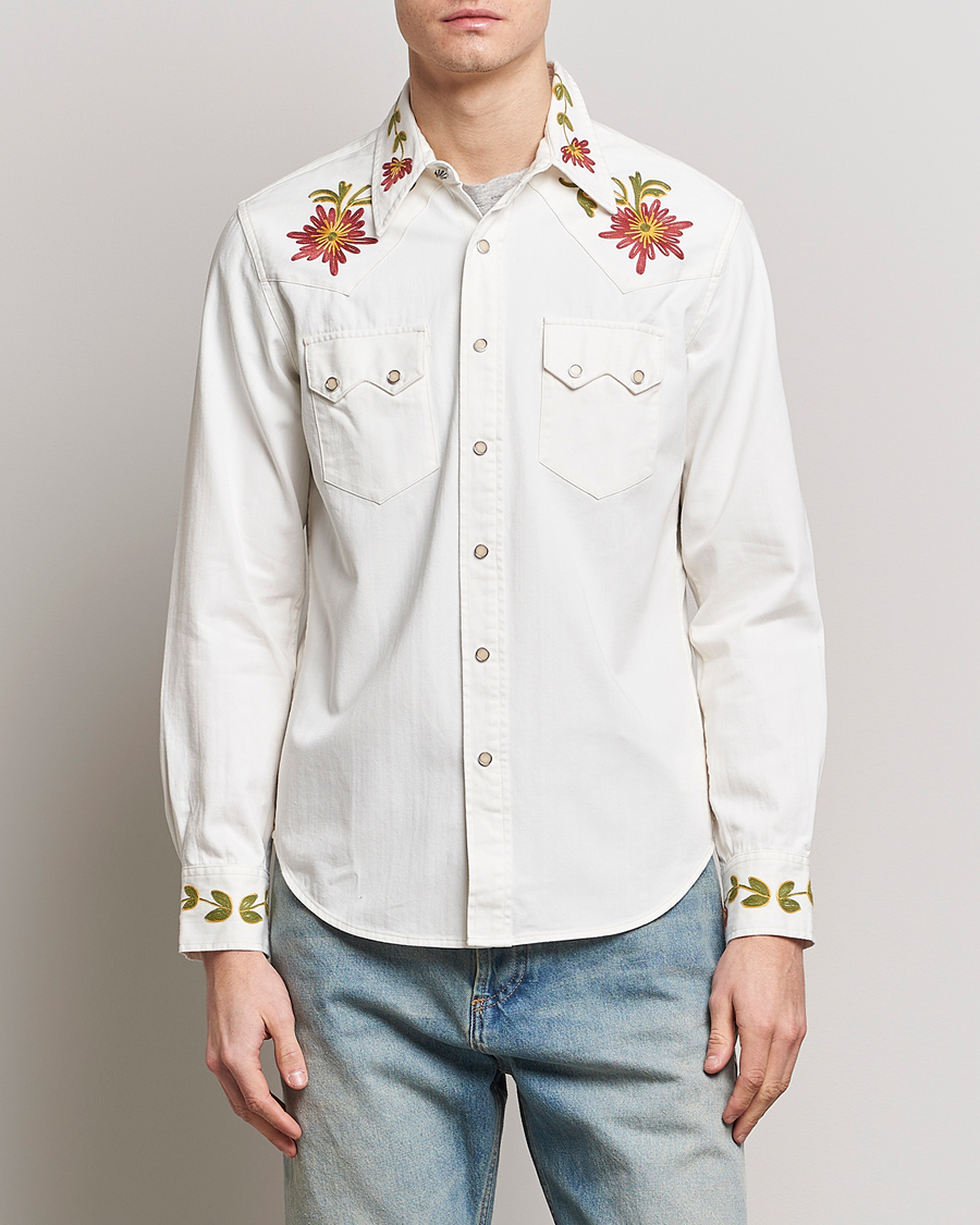 Hombres | Camisas | RRL | Sawtooth Western Embroidered Shirt White Wash