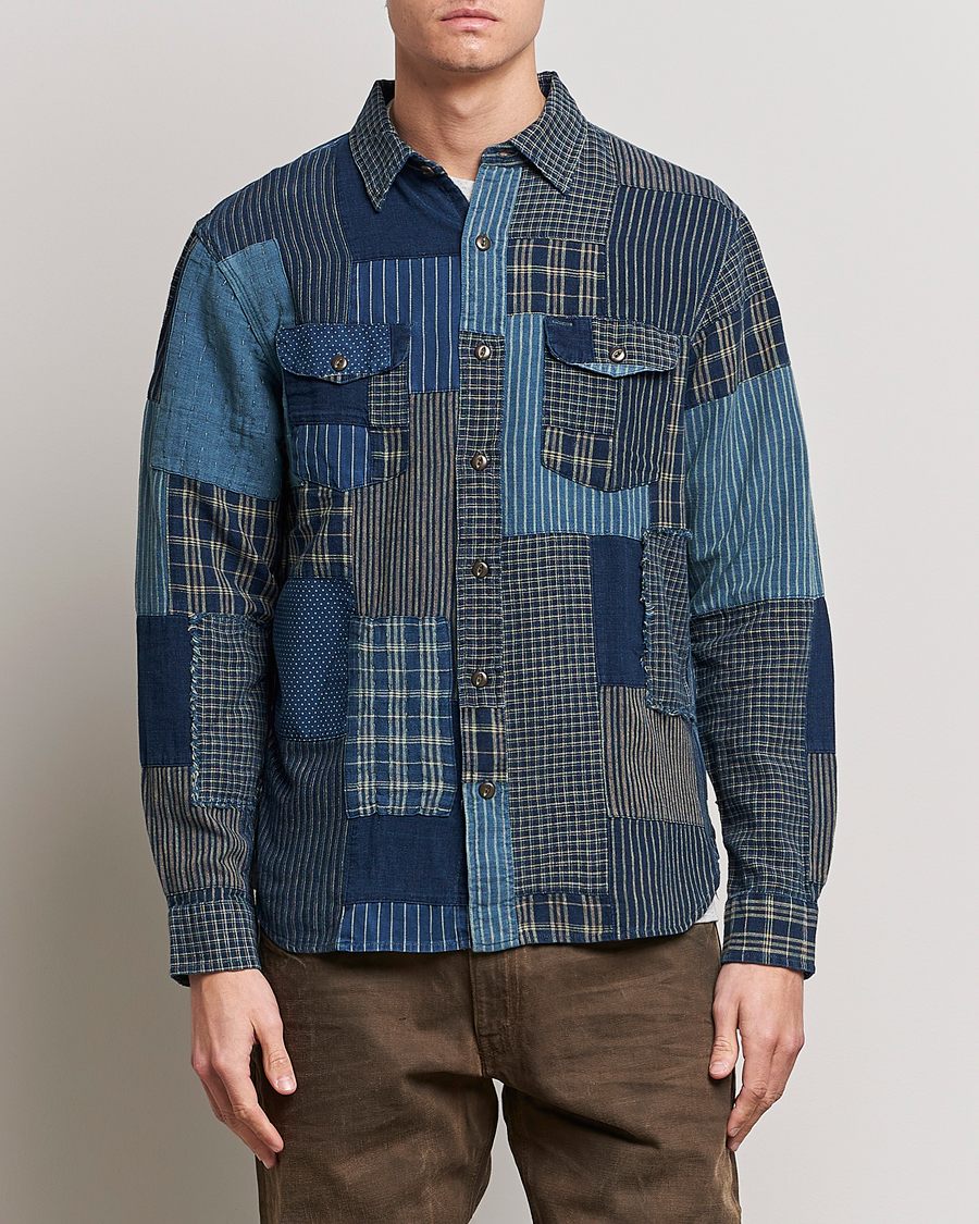 Hombres | Camisas | RRL | Sweet Orr Overshirt Indigo Patchwork