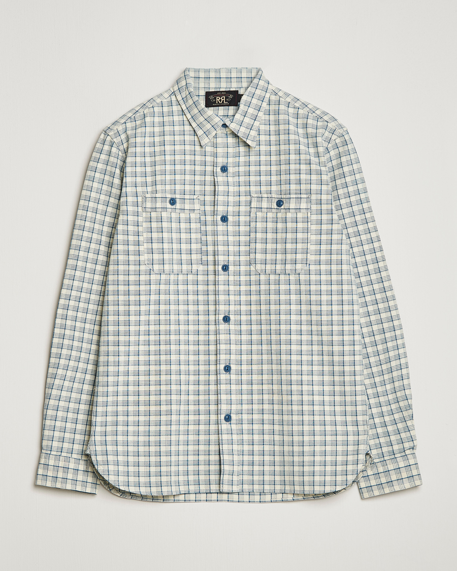 Hombres | Camisas | RRL | Alaska Overshirt Cream/Blue