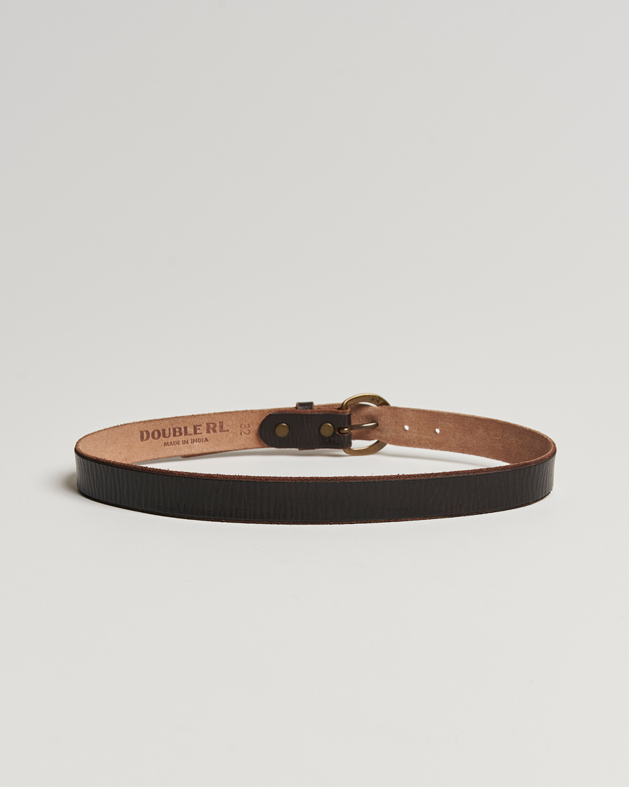 Hombres | RRL Terramce Tumbled Leather Belt Dark Brown | RRL | Terramce Tumbled Leather Belt Dark Brown