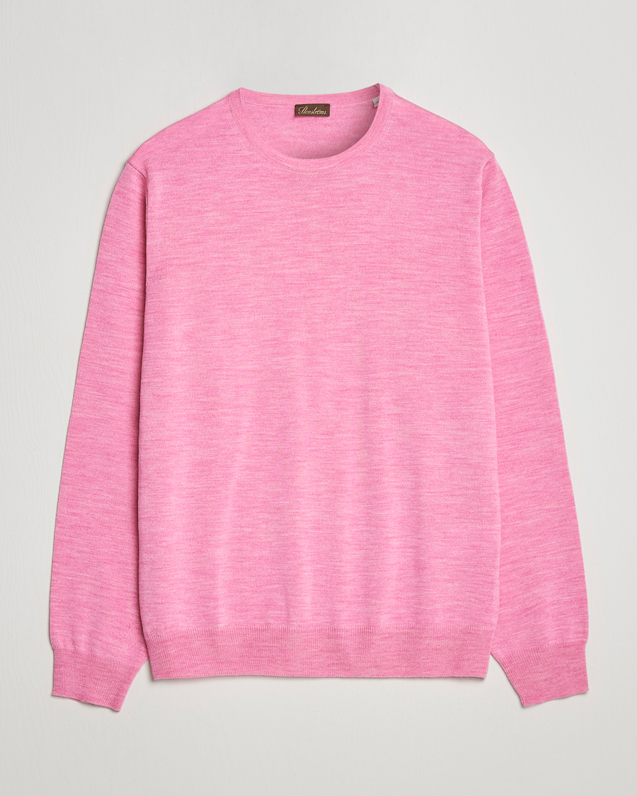 Hombres | Jerséis y prendas de punto | Stenströms | Merino Crew Neck Pink