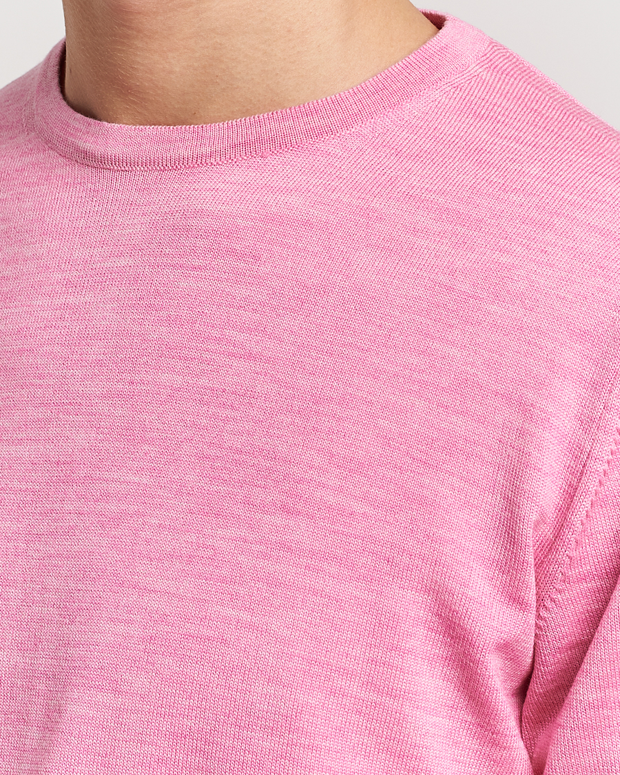 Hombres | Jerséis y prendas de punto | Stenströms | Merino Crew Neck Pink