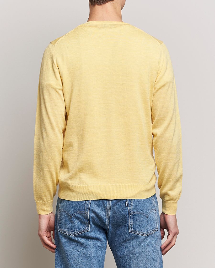 Hombres | Jerséis y prendas de punto | Stenströms | Merino Crew Neck Yellow