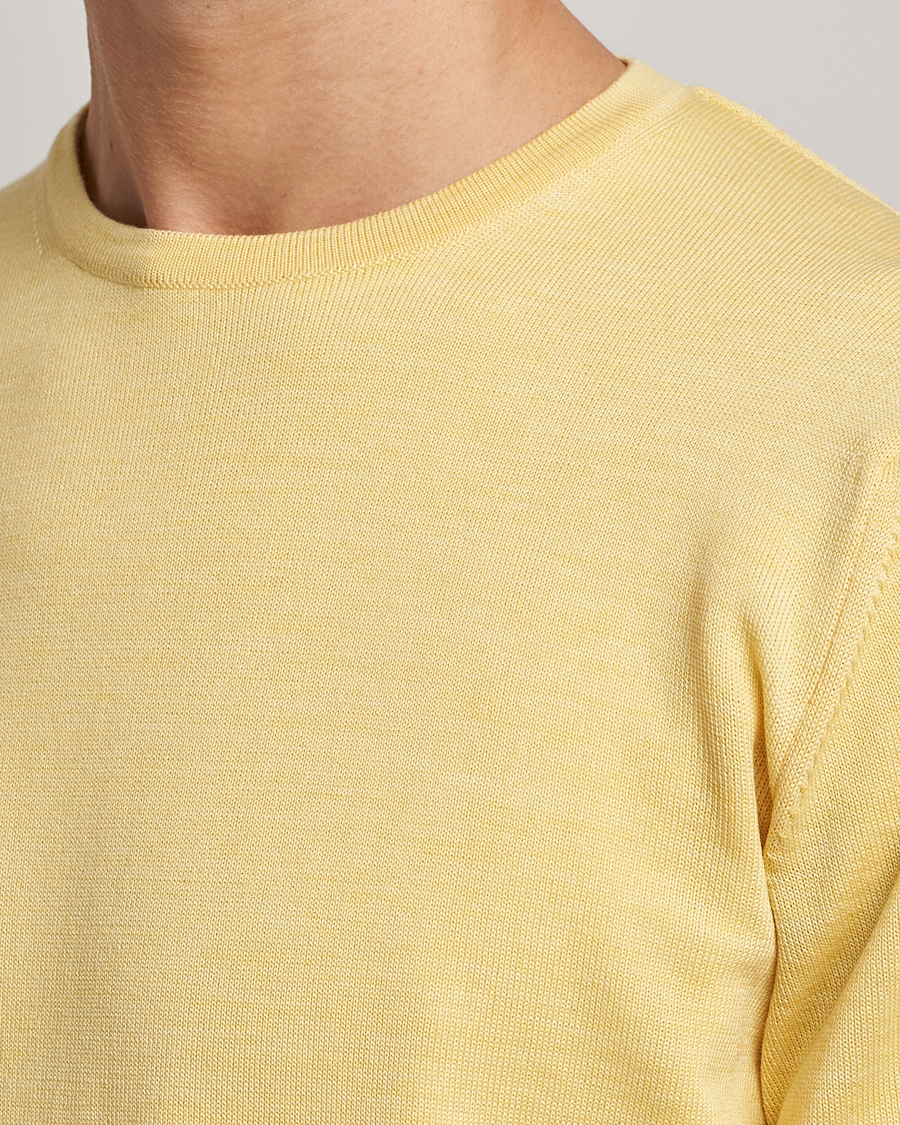 Hombres | Jerséis y prendas de punto | Stenströms | Merino Crew Neck Yellow
