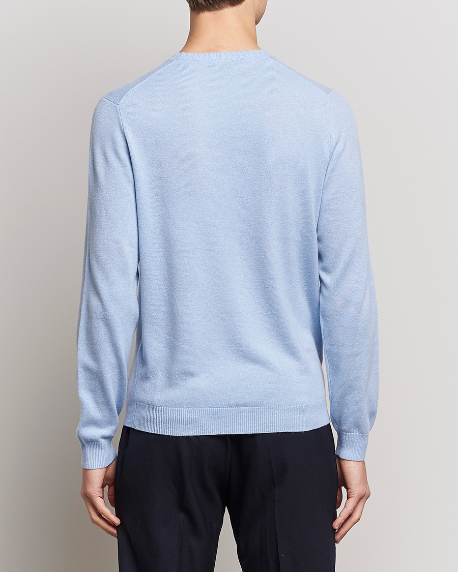 Hombres | Jerséis y prendas de punto | Stenströms | Cashmere Crew Neck Light Blue