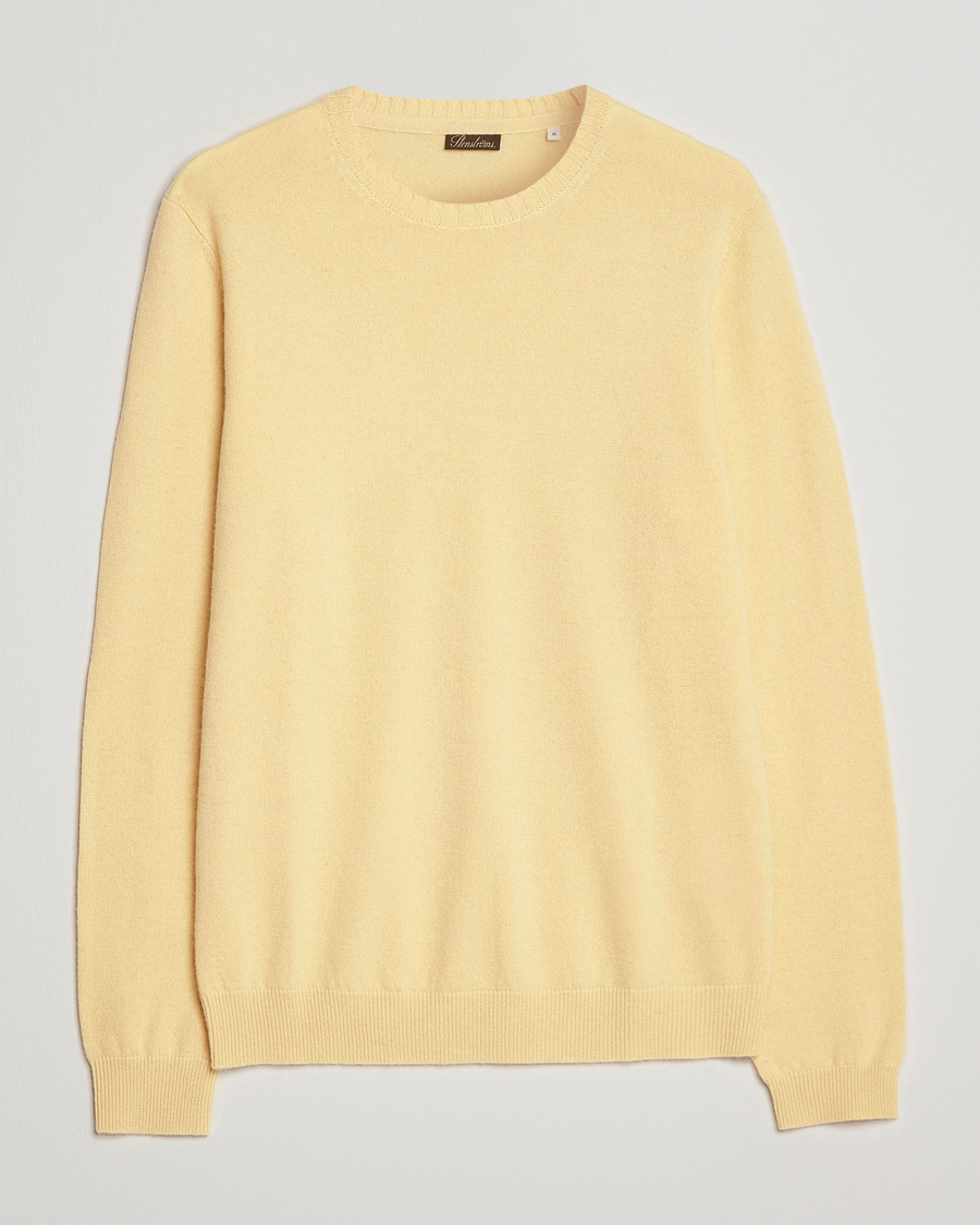 Hombres | Jerséis y prendas de punto | Stenströms | Cashmere Crew Neck Yellow