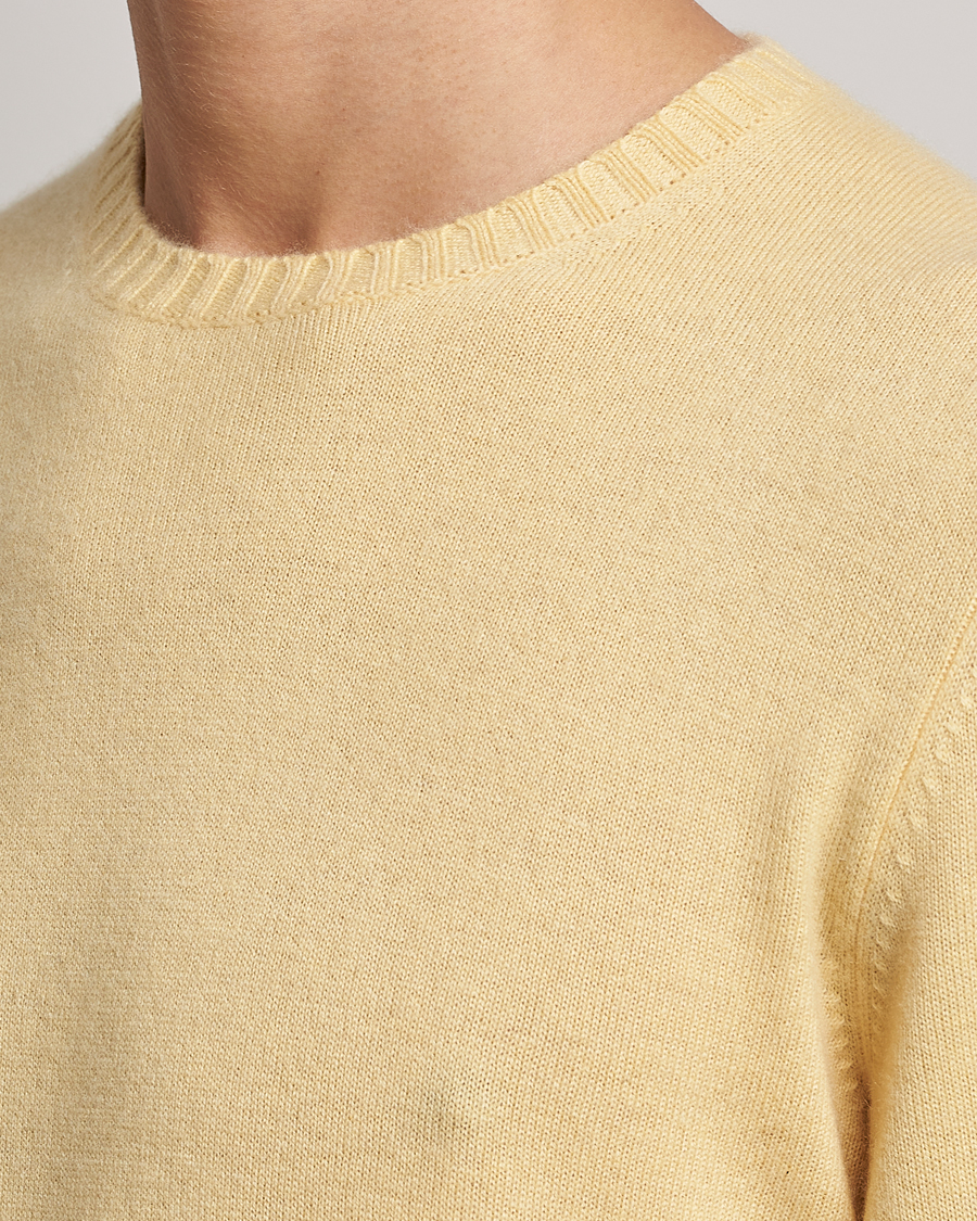 Hombres | Jerséis y prendas de punto | Stenströms | Cashmere Crew Neck Yellow