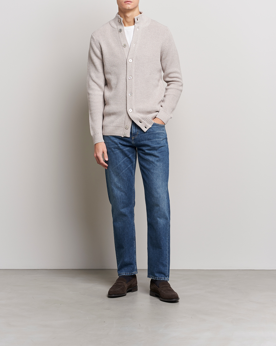 Hombres | Jerséis y prendas de punto | Stenströms | Heavy Merino Cardigan Beige