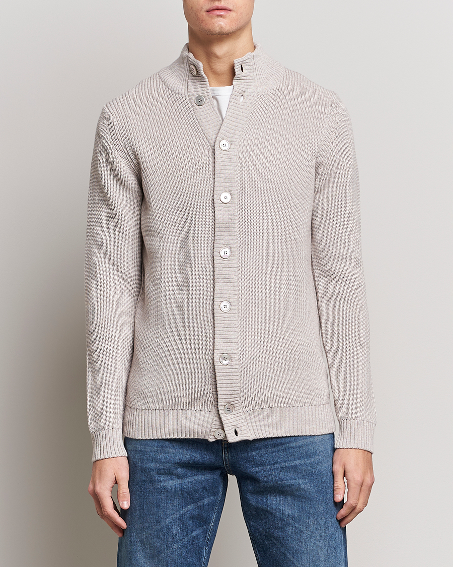 Hombres | Jerséis y prendas de punto | Stenströms | Heavy Merino Cardigan Beige