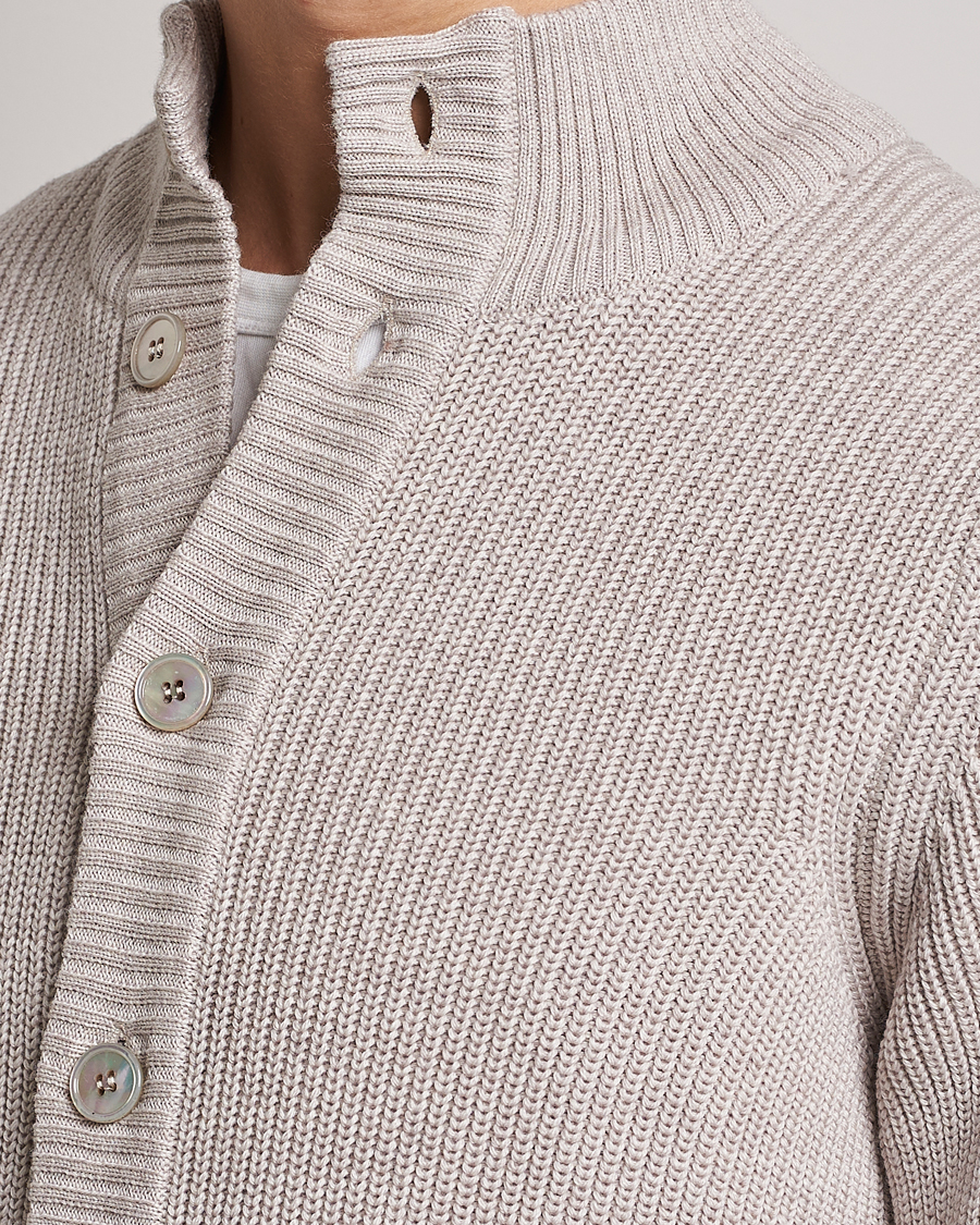 Hombres | Jerséis y prendas de punto | Stenströms | Heavy Merino Cardigan Beige