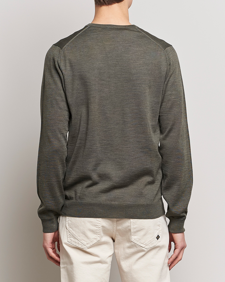 Hombres | Jerséis y prendas de punto | Stenströms | Merino Zegna Knitted Cardigan Dark Green