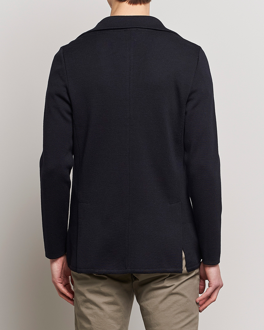 Hombres | Blazers | Stenströms | Milano Knitted Merino Blazer Navy