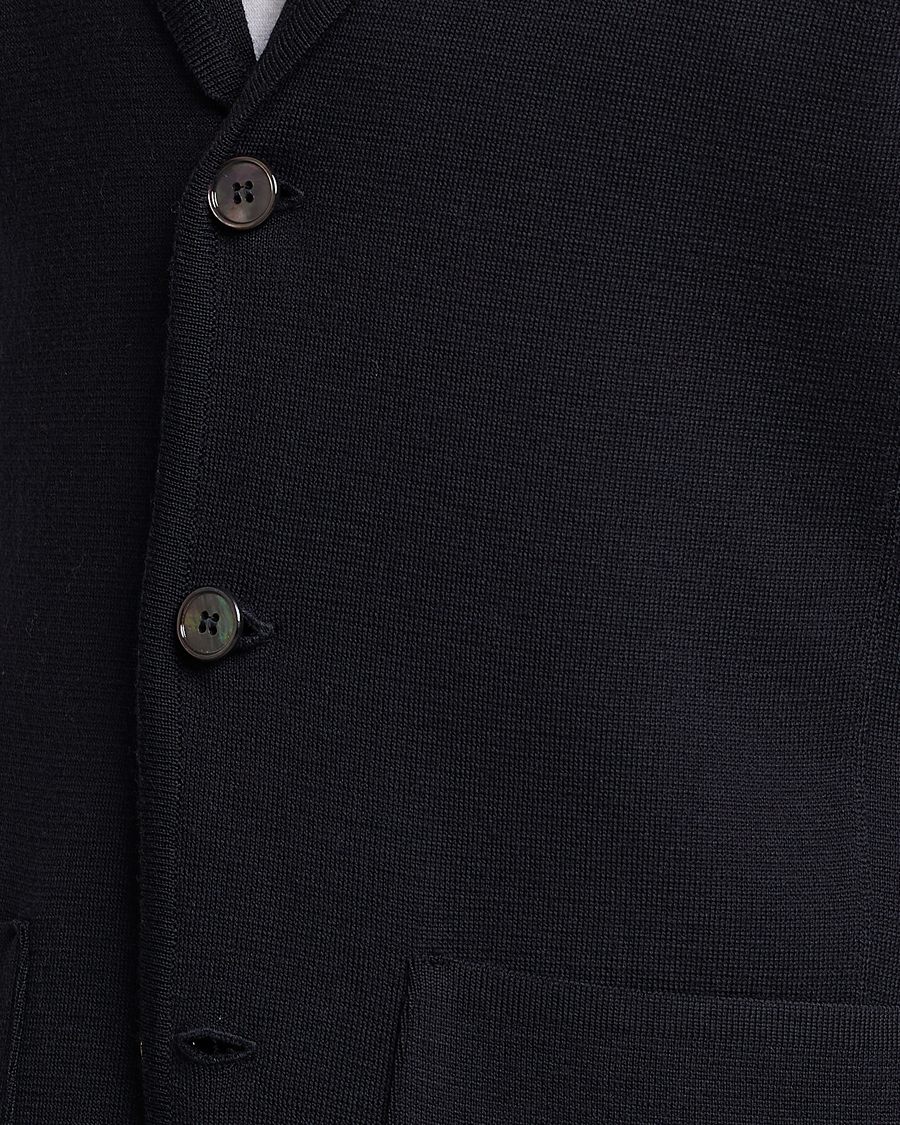 Hombres | Blazers | Stenströms | Milano Knitted Merino Blazer Navy