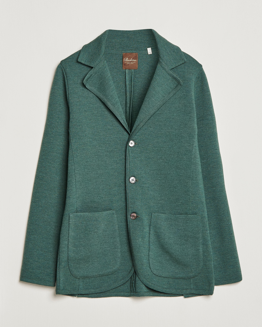 Hombres | Blazers | Stenströms | Knitted Merino Blazer Green