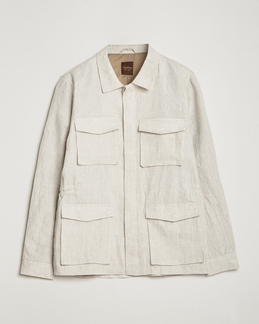 Hombres | Abrigos y chaquetas | Stenströms | Linen Field Jacket Beige