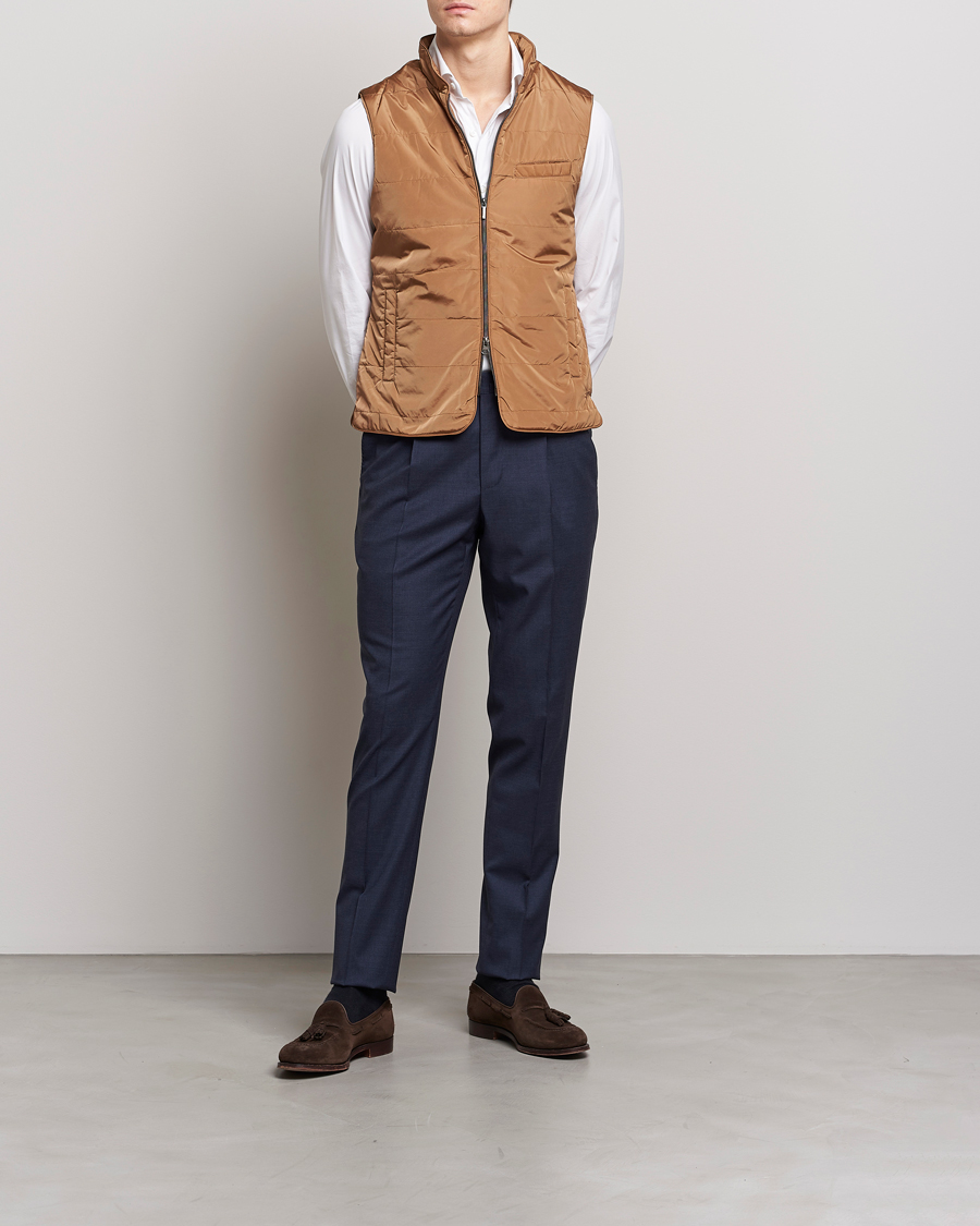 Hombres | Chalecos | Stenströms | Padded Nylon Vest Brown