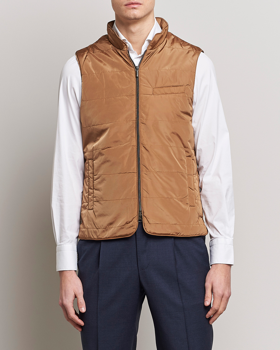Hombres | Chalecos | Stenströms | Padded Nylon Vest Brown