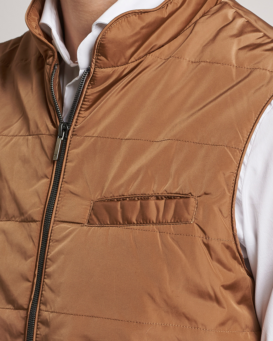 Hombres | Chalecos | Stenströms | Padded Nylon Vest Brown