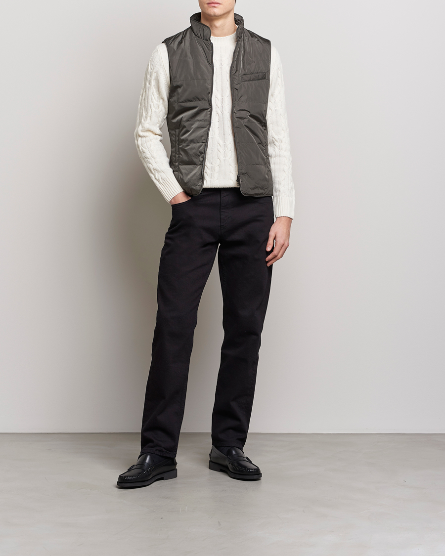 Hombres | Chalecos | Stenströms | Padded Nylon Vest Dark Green