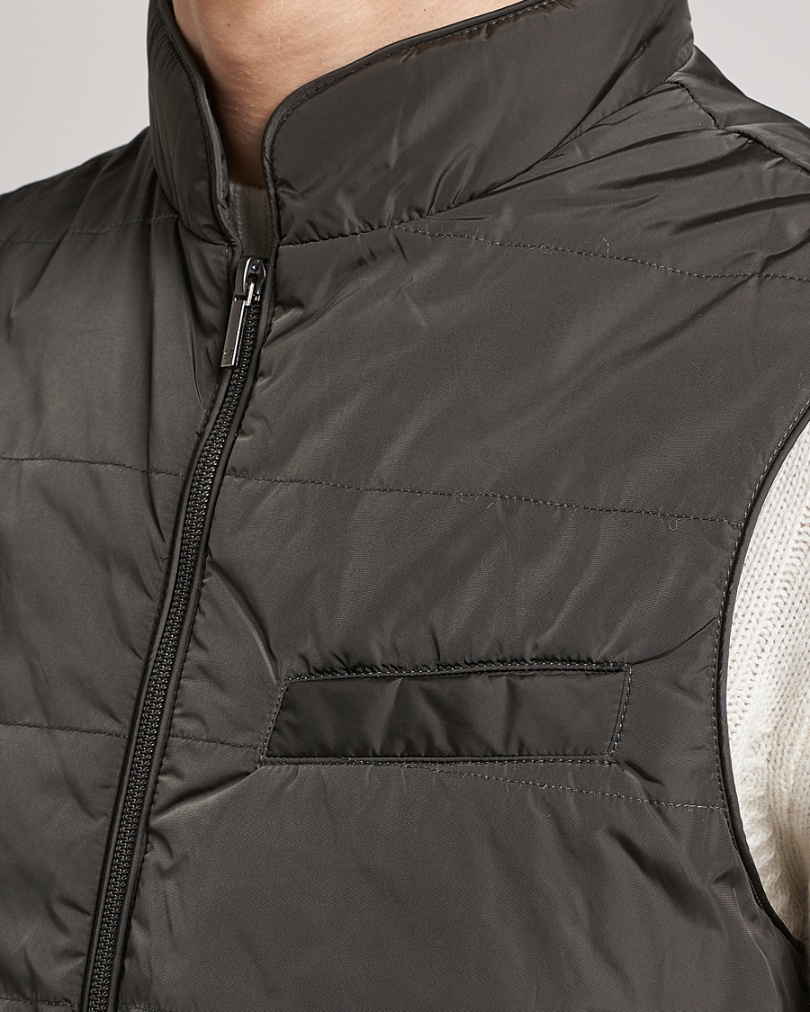 Hombres | Chalecos | Stenströms | Padded Nylon Vest Dark Green