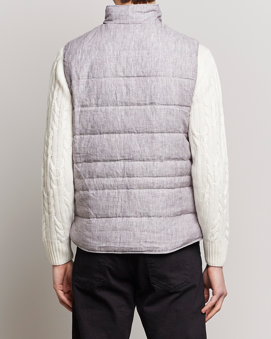 Hombres | Chalecos | Stenströms | Padded Linen Vest Grey