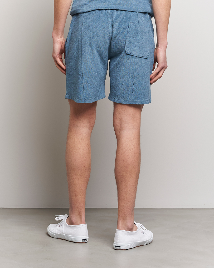 Hombres | Pantalones cortos | Stenströms | Terry Cotton Shorts Petrol Blue