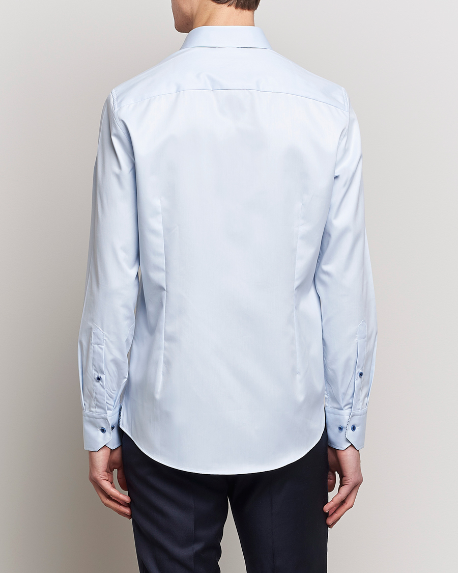 Hombres | Camisas | Stenströms | Slimline Cut Away Contrast Shirt Blue