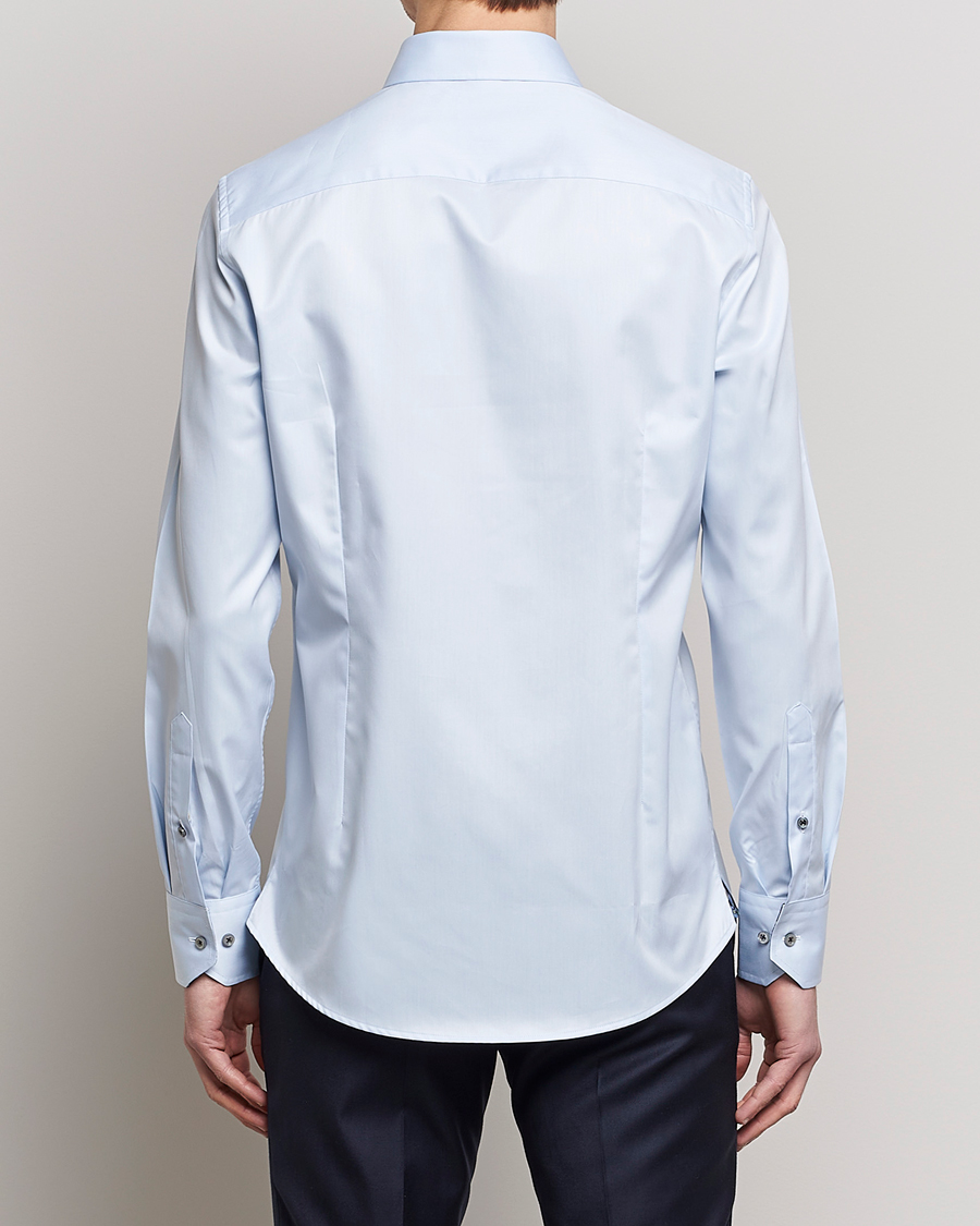 Hombres | Camisas | Stenströms | Slimline Cut Away Contrast Shirt Blue