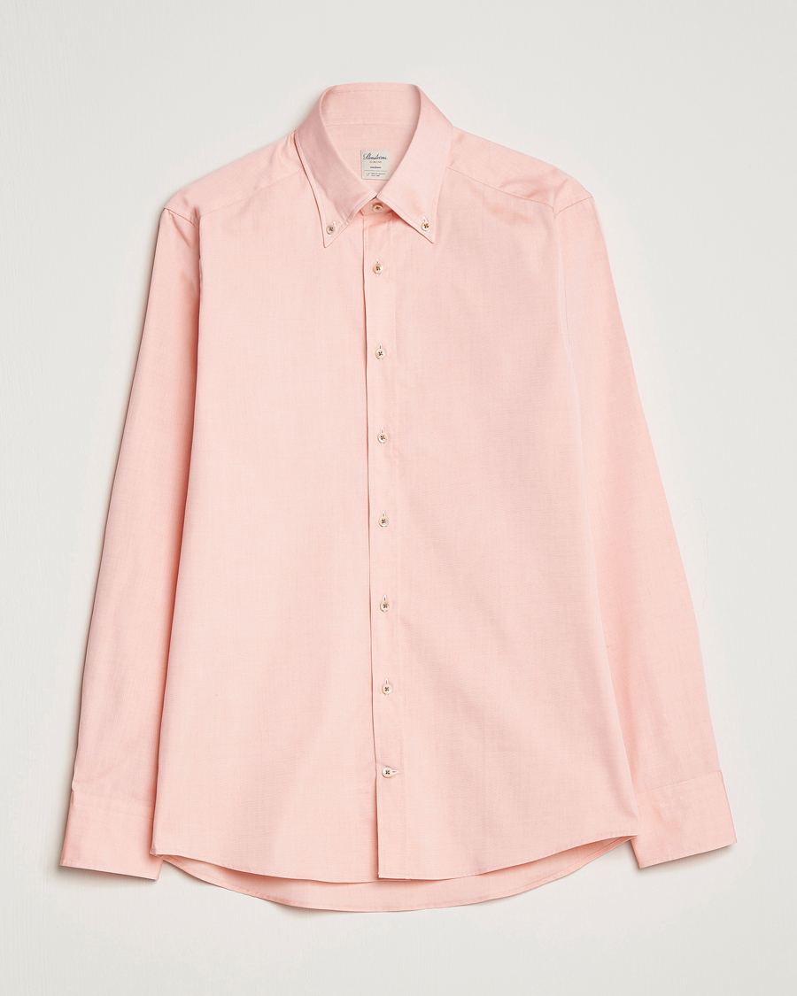 Hombres | Camisas | Stenströms | Slimline Button Down Pinpoint Oxford Shirt Orange