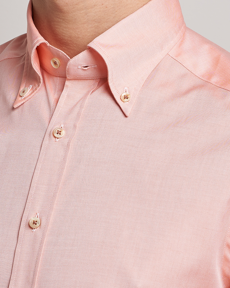 Hombres | Camisas | Stenströms | Slimline Button Down Pinpoint Oxford Shirt Orange