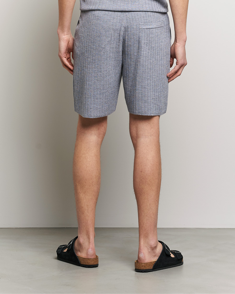 Hombres | Pantalones cortos | Stenströms | Merino/Lyocell Ribbed Shorts Grey
