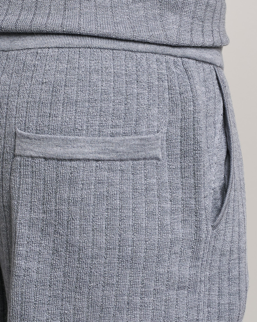 Hombres | Pantalones cortos | Stenströms | Merino/Lyocell Ribbed Shorts Grey