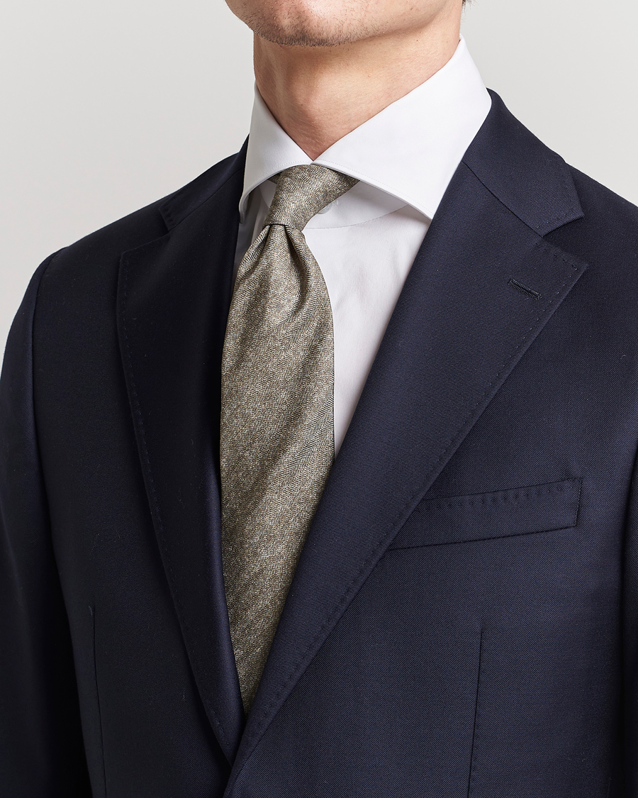 Hombres | Stenströms Silk/Linen Tie Light Brown | Stenströms | Silk/Linen Tie Light Brown